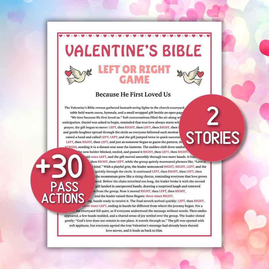 left right valentines christian games