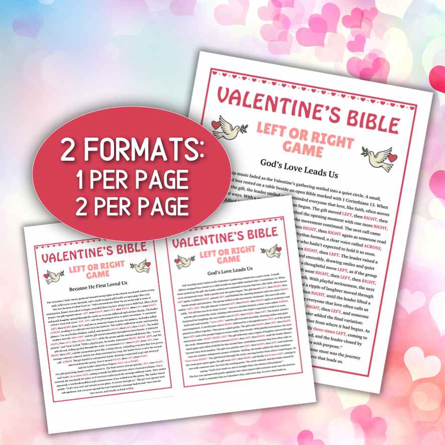 valentines day left right game

