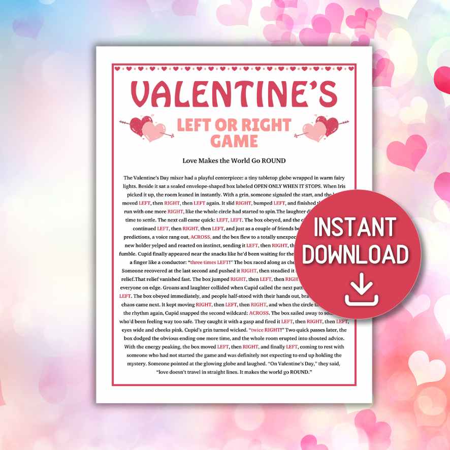 valentines day left right game

