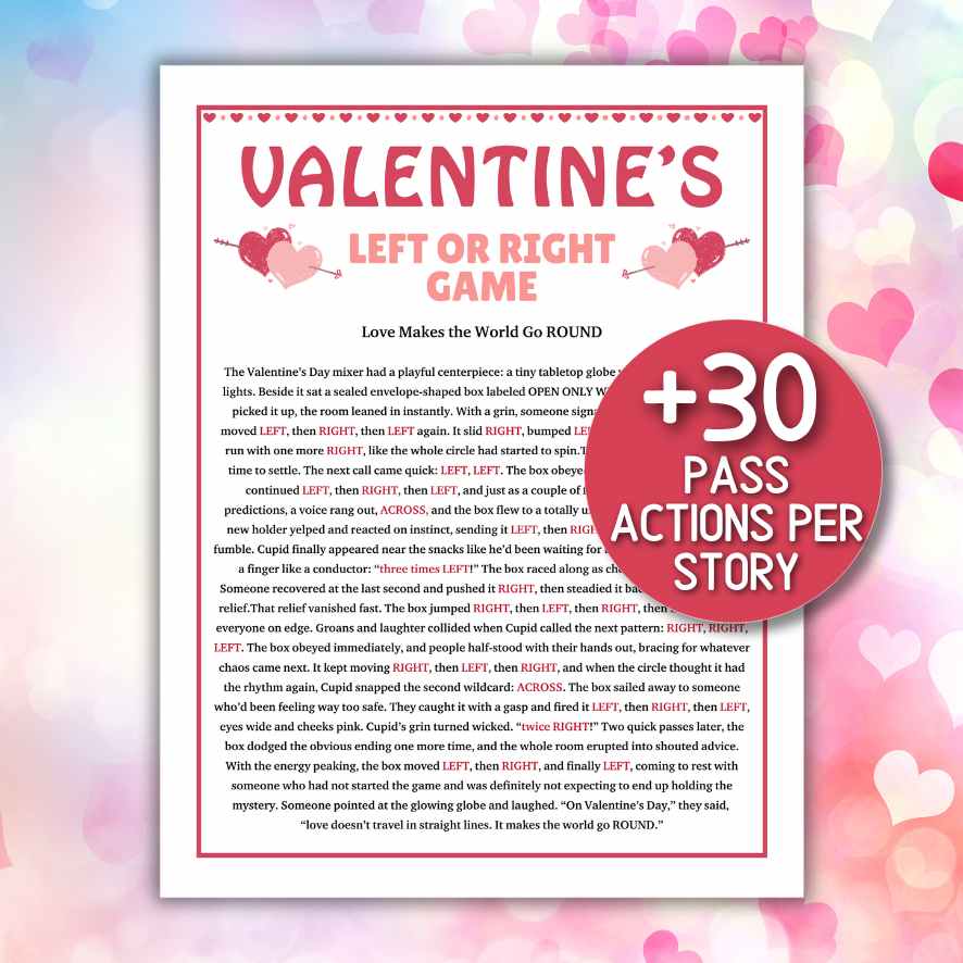 valentines day left right game printable