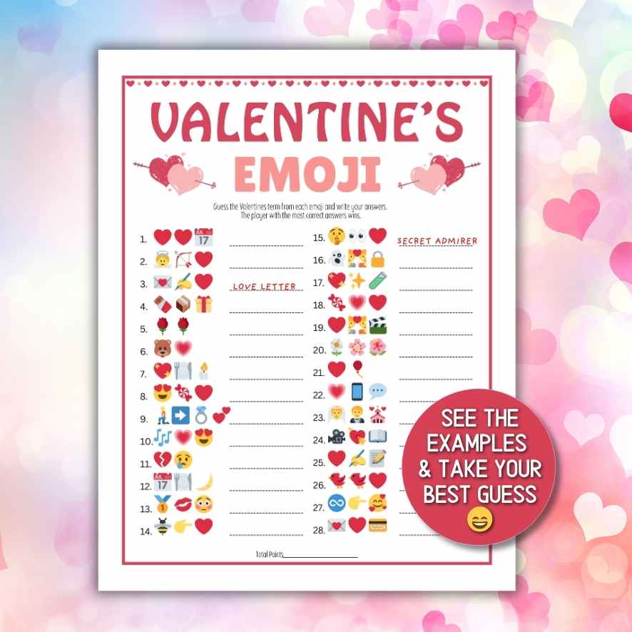 valentines day emoji guessing game