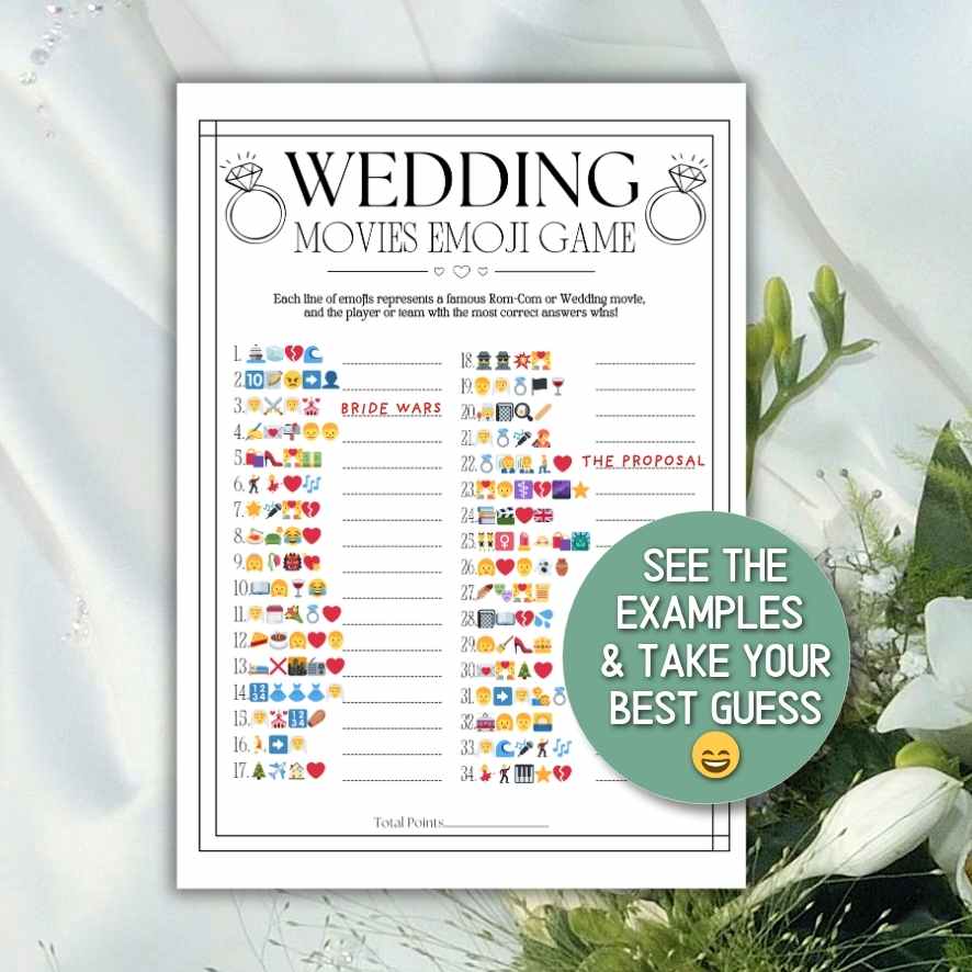 wedding emoji guessing game