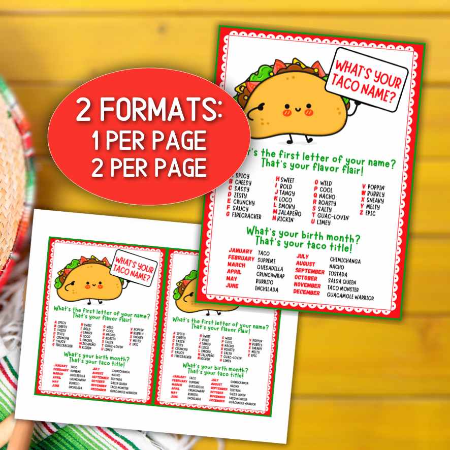 What's Your Taco Name? – Cinco de Mayo Party Game for All Ages – The Game Room what-s-your-taco-name-cinco-de-mayo-party-game-for-all-ages-the-game-room