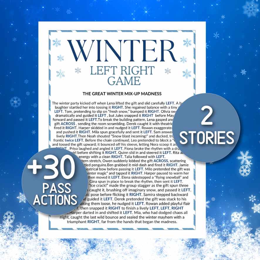 Winter left right game printable

