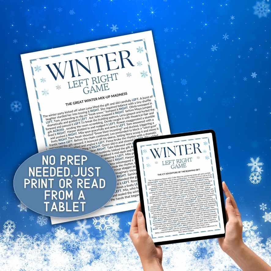 Winter left right passing the gift

