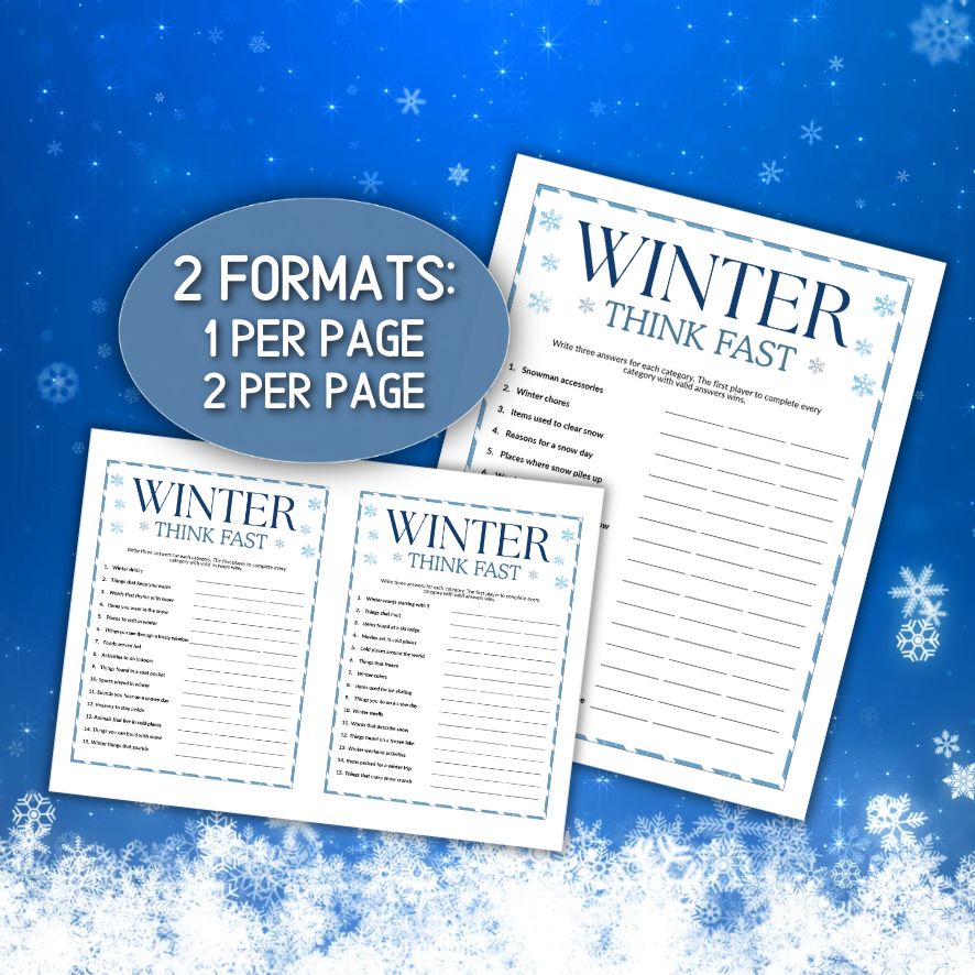 winter printable game