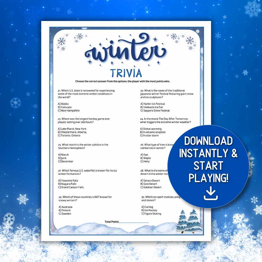 winter trivia for adults