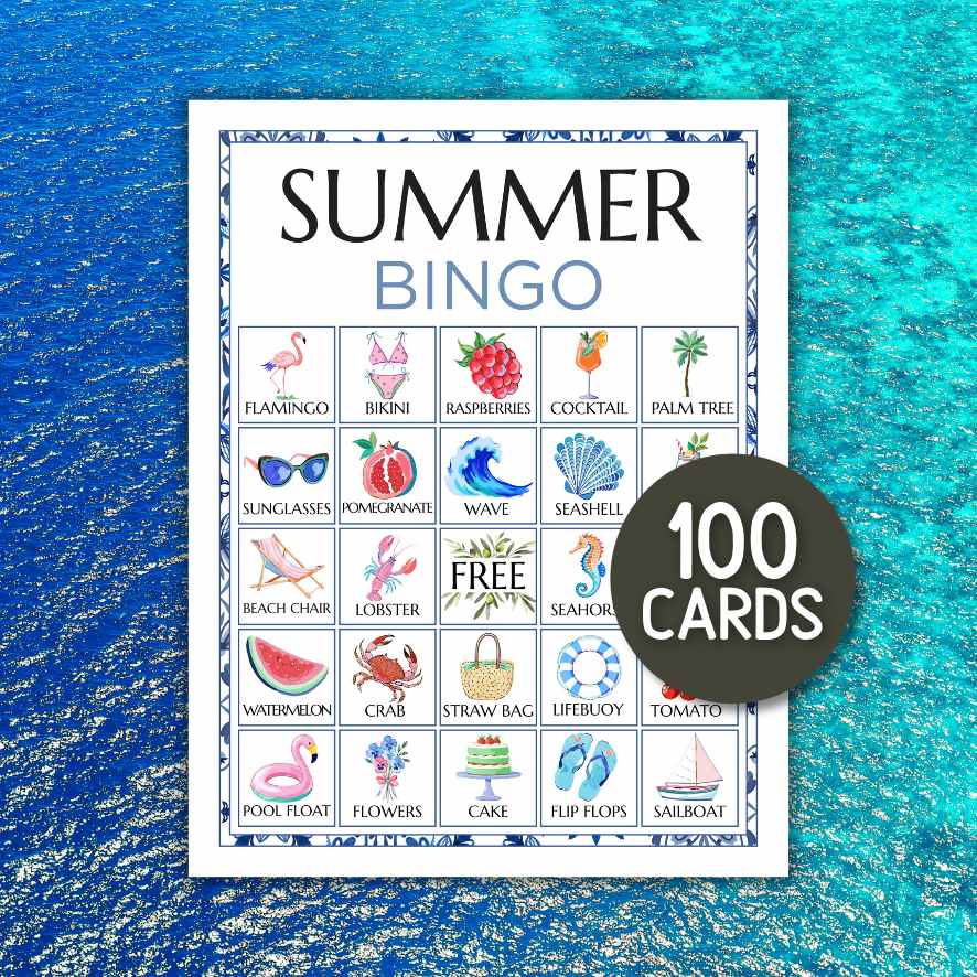mediterranean summer bingo printable game