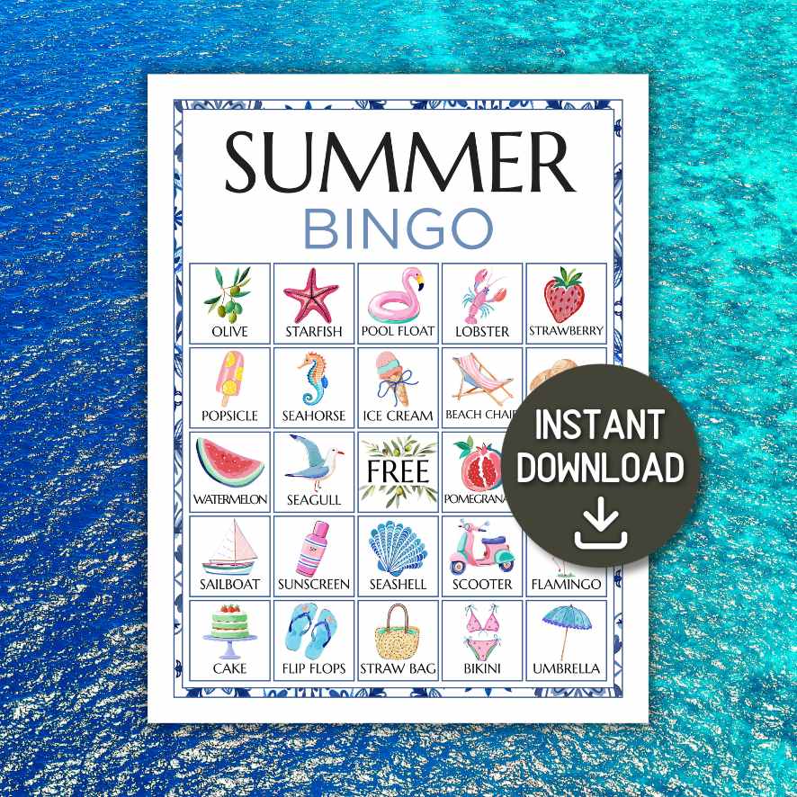 summer vacation bingo for adults
