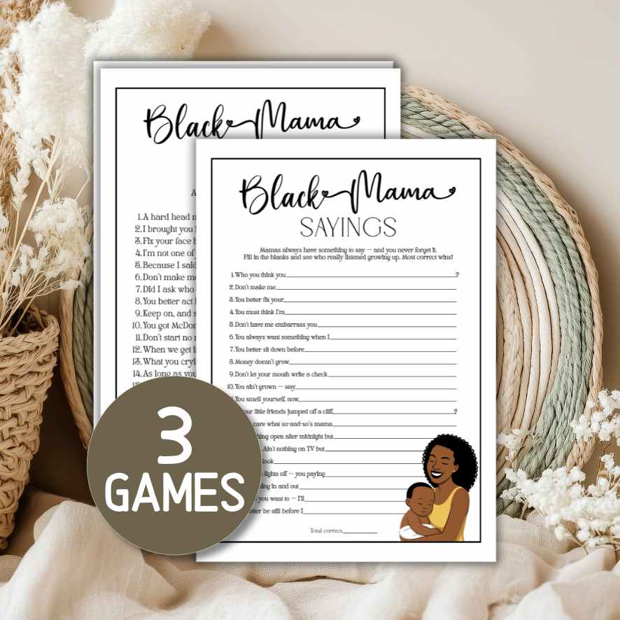 black mama sayings baby shower game
