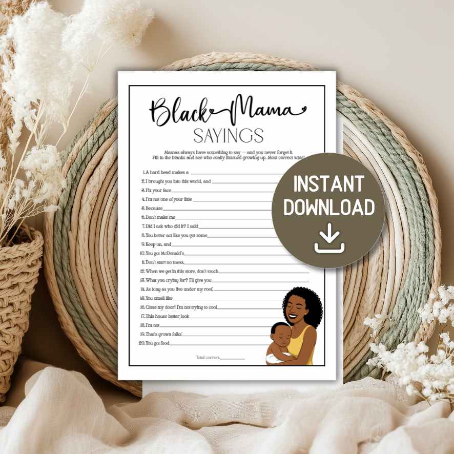 black mama sayings game printable