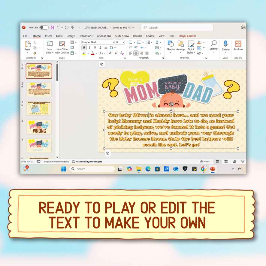 baby shower virtual games