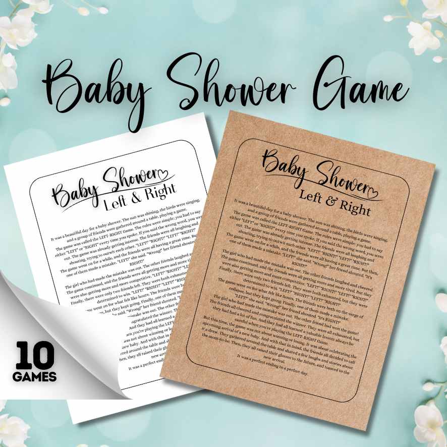 funny baby shower left right game