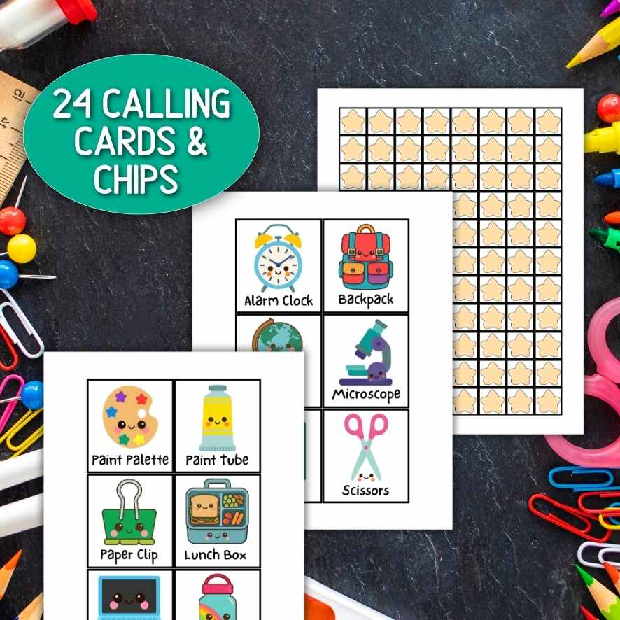 first day of school bingo game
