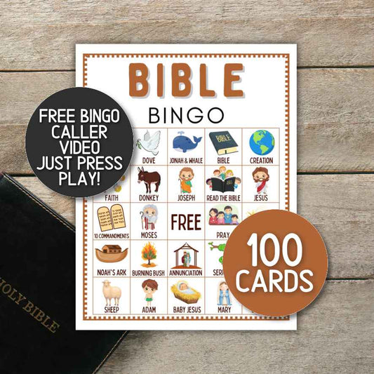 100 bible bingo cards printable