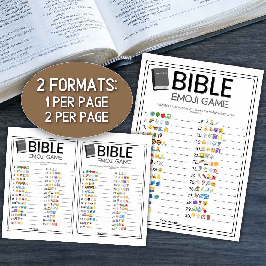 bible emoji game printable