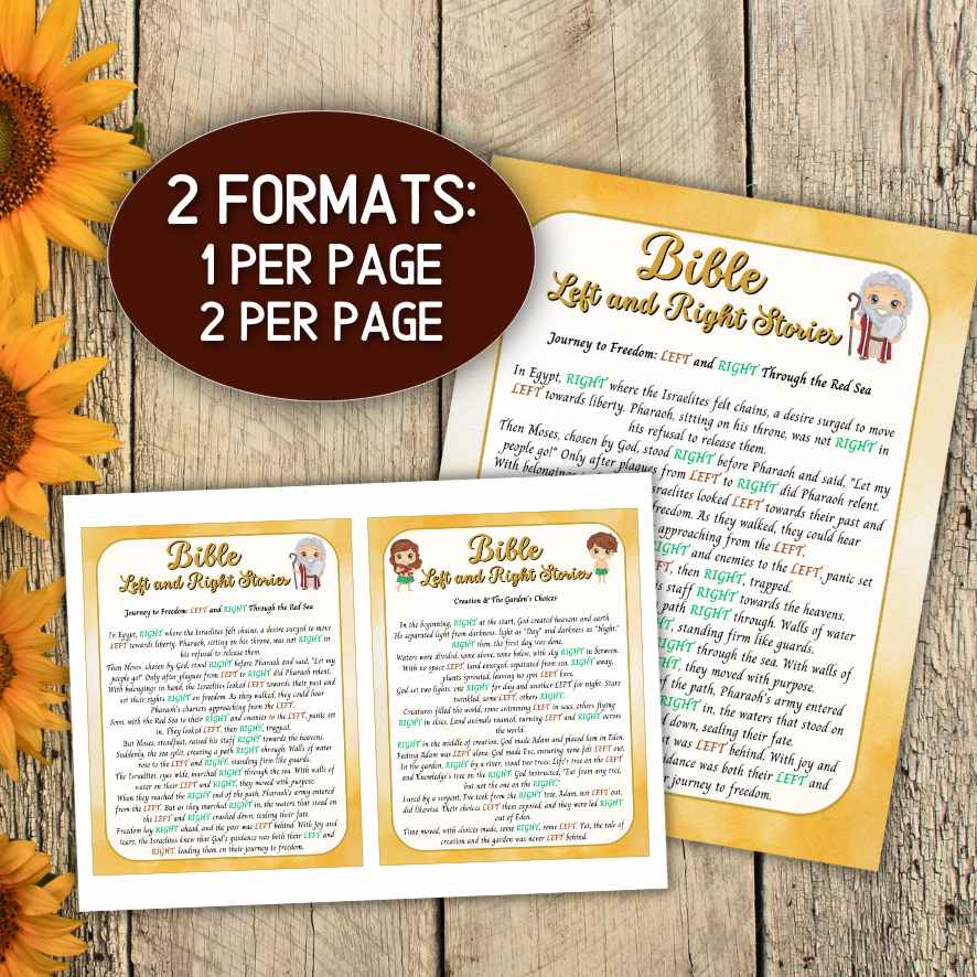 bible left right game printable