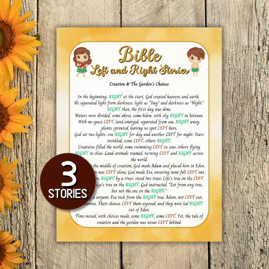 left right bible story game