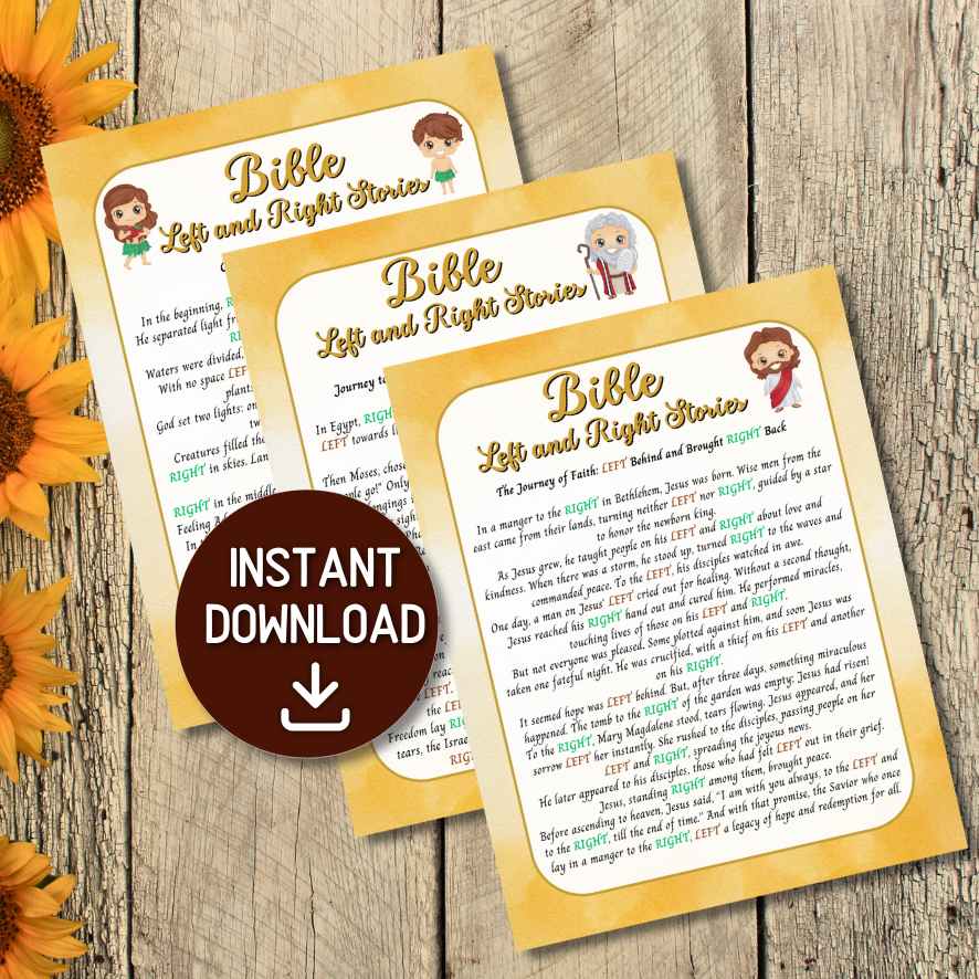 BIBLE LEFT RIGHT STORY PRINTABLE GAME – The Game Room