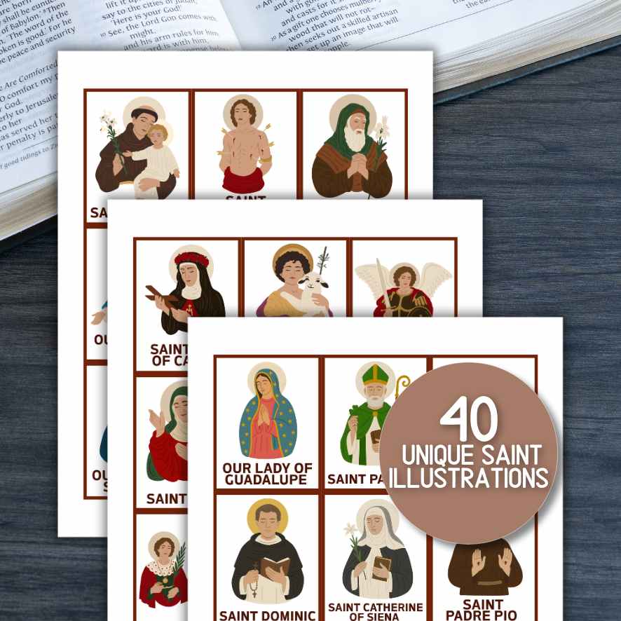 catholic saints bingo game
