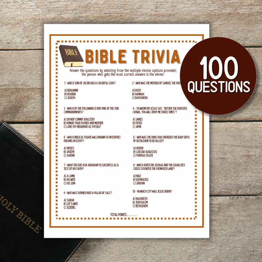 Bc Trivia 100 BIBLE TRIVIA GAME PRINTABLE โ The Game Room