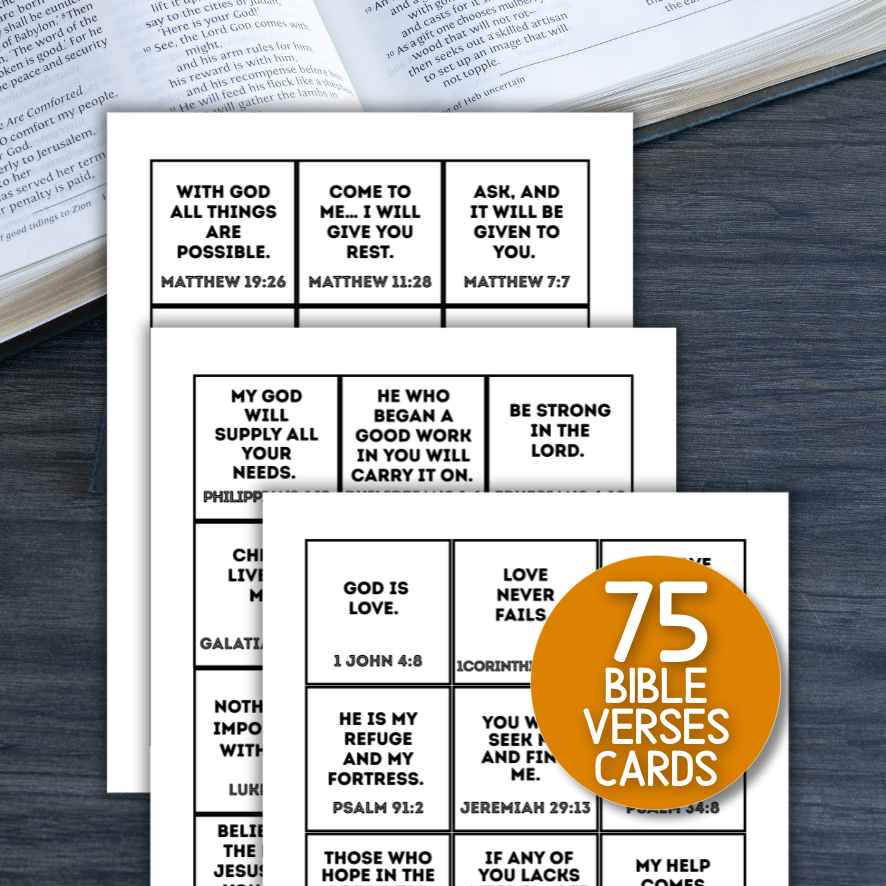 bible verse bingo cards