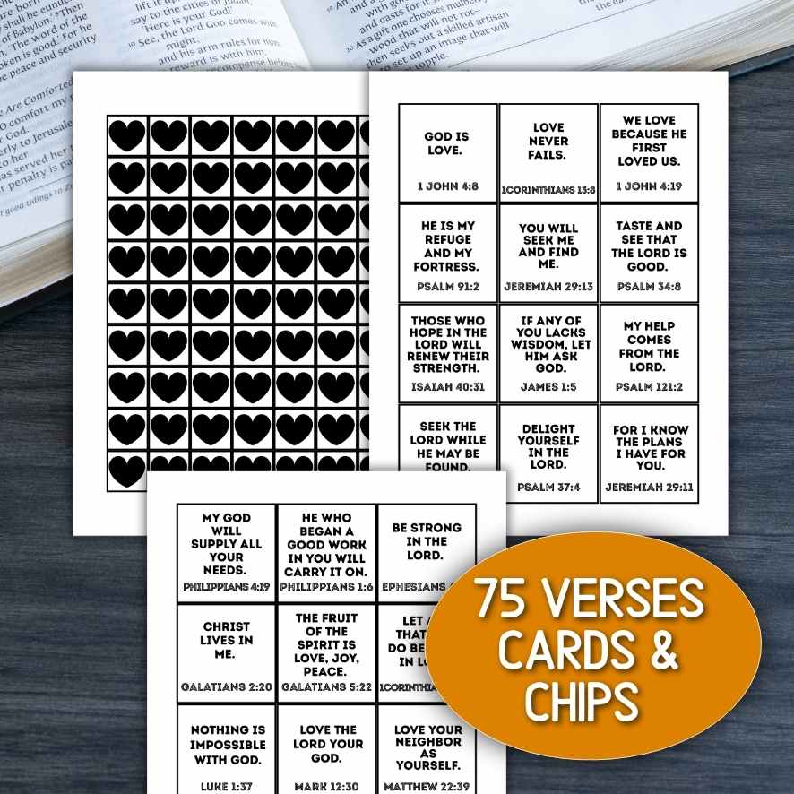 church bingo cards