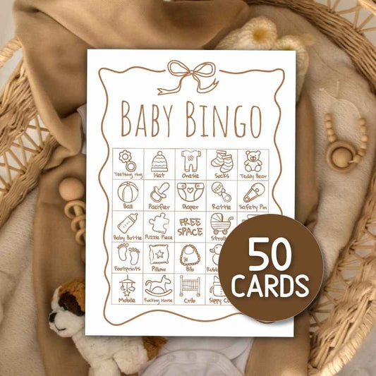neutral baby shower bingo