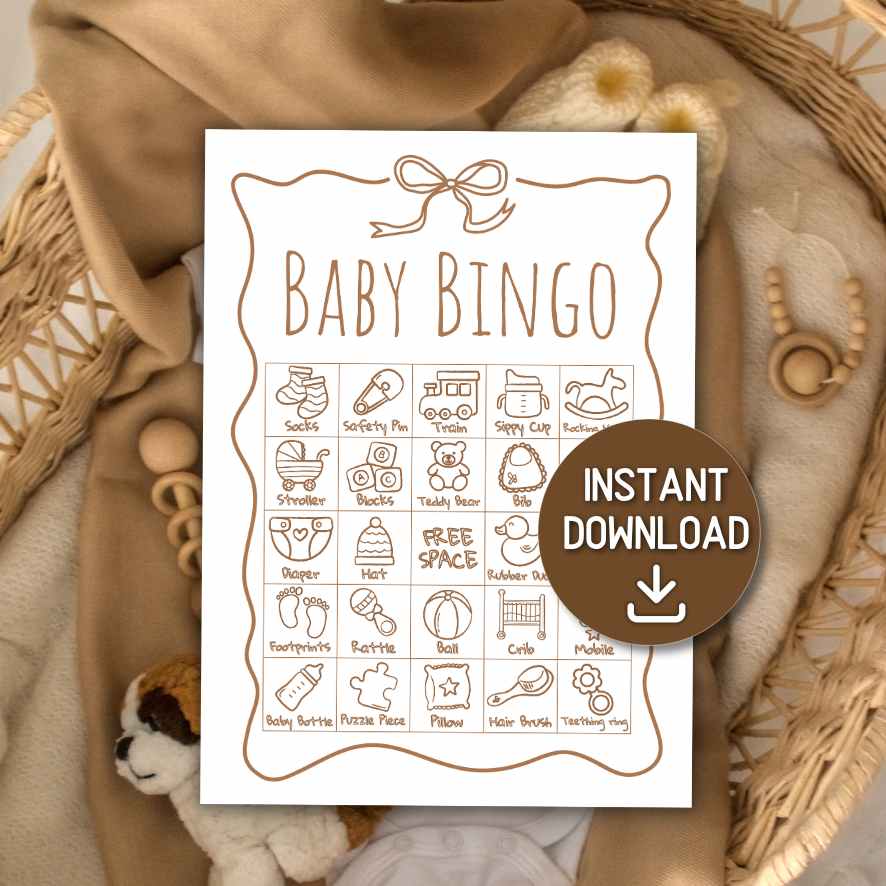 neutral baby bingo cards printable