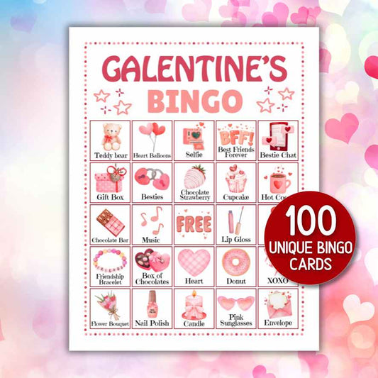 galentines bingo 100 cards

