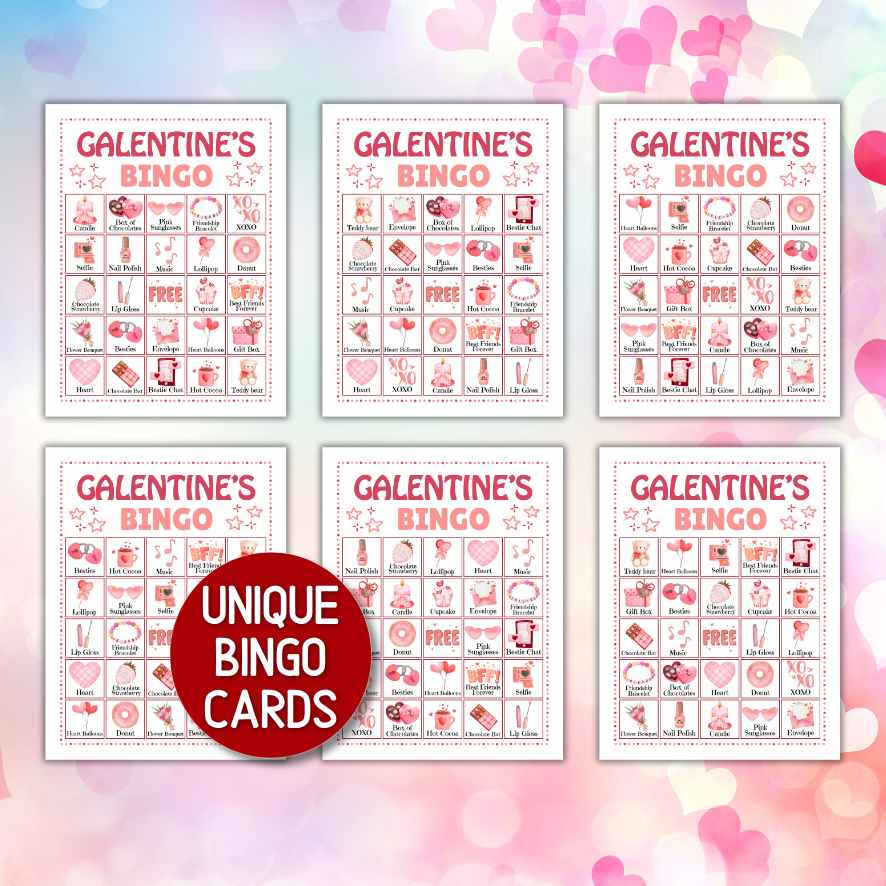 galentines bingo sheets game