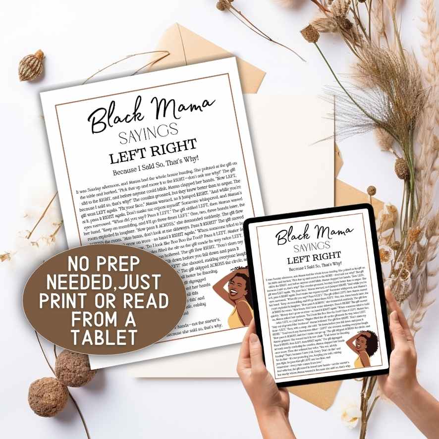 black mom baby shower game