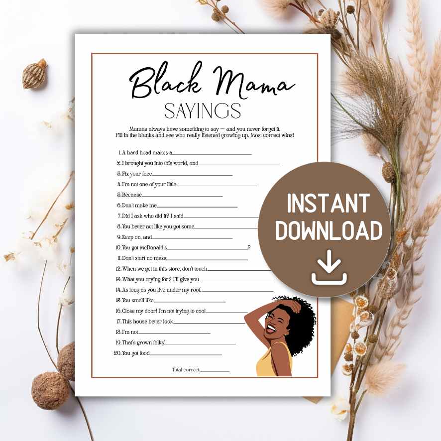 baby shower games black mama sayings