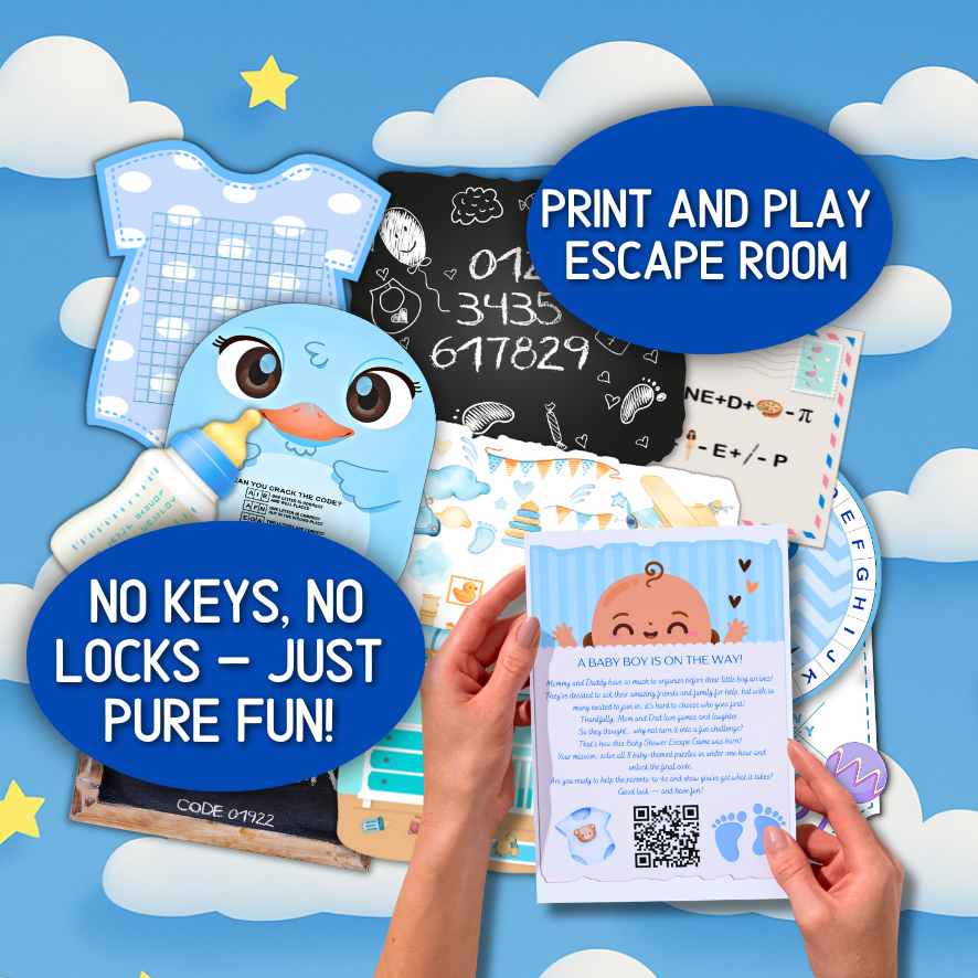 baby boy shower escape room