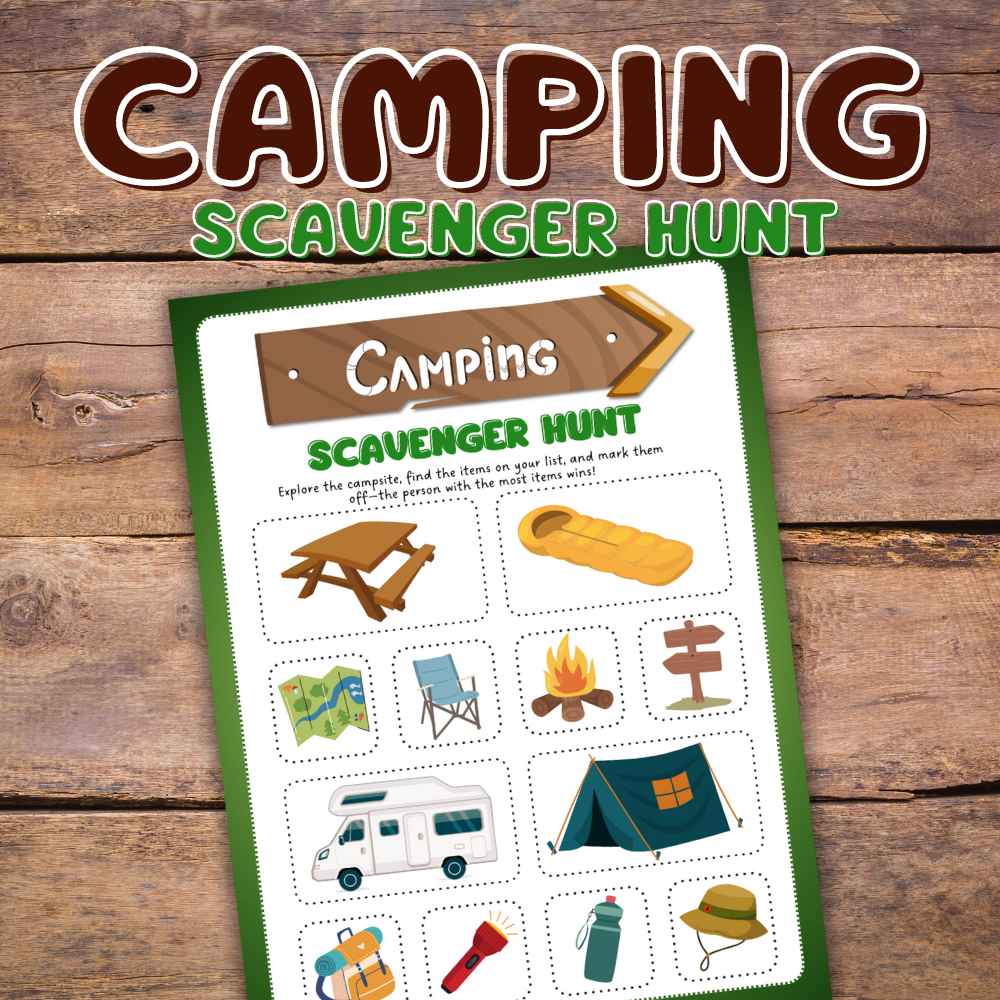 camping scavenger hunt printable