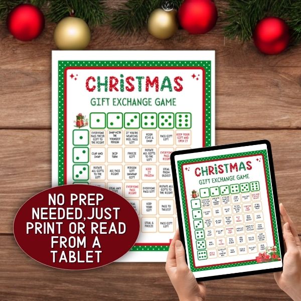 CHRISTMAS DICE GIFT EXCHANGE GAME