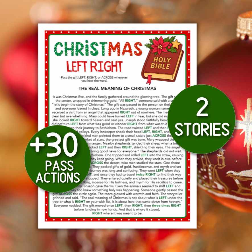 printable christmas left right game

