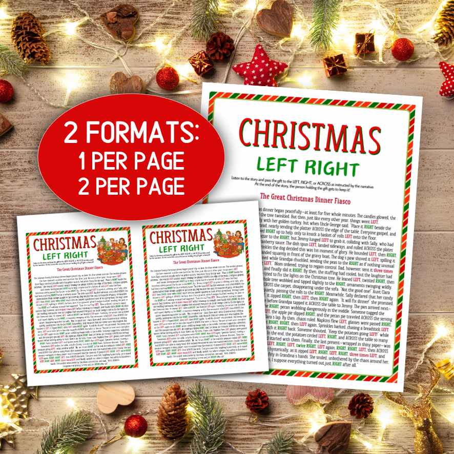 left right game story for christmas