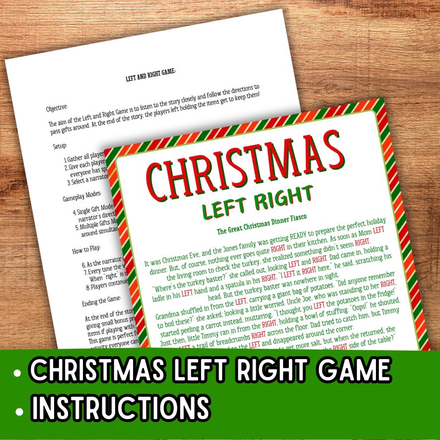 Christmas Left Right Game – Bring Fun and Laughter to Your Holiday ...