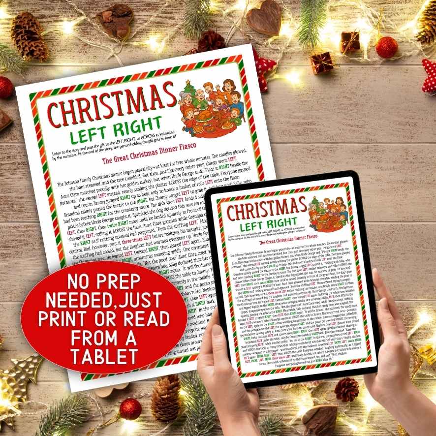 left right game for christmas printable