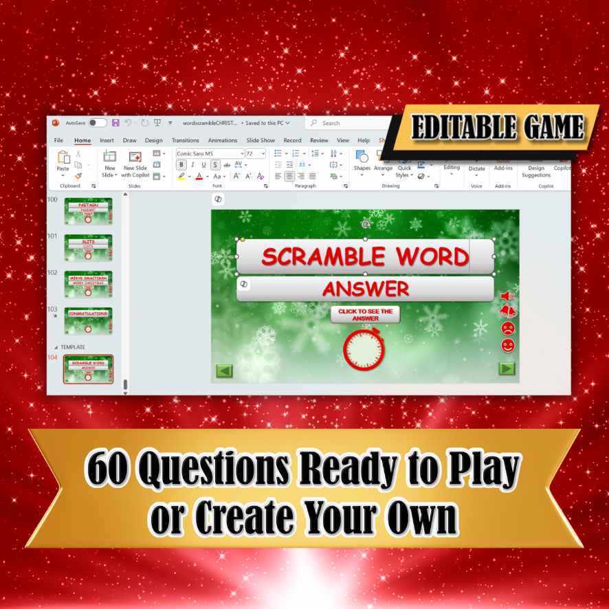 virtual christmas word scramble

