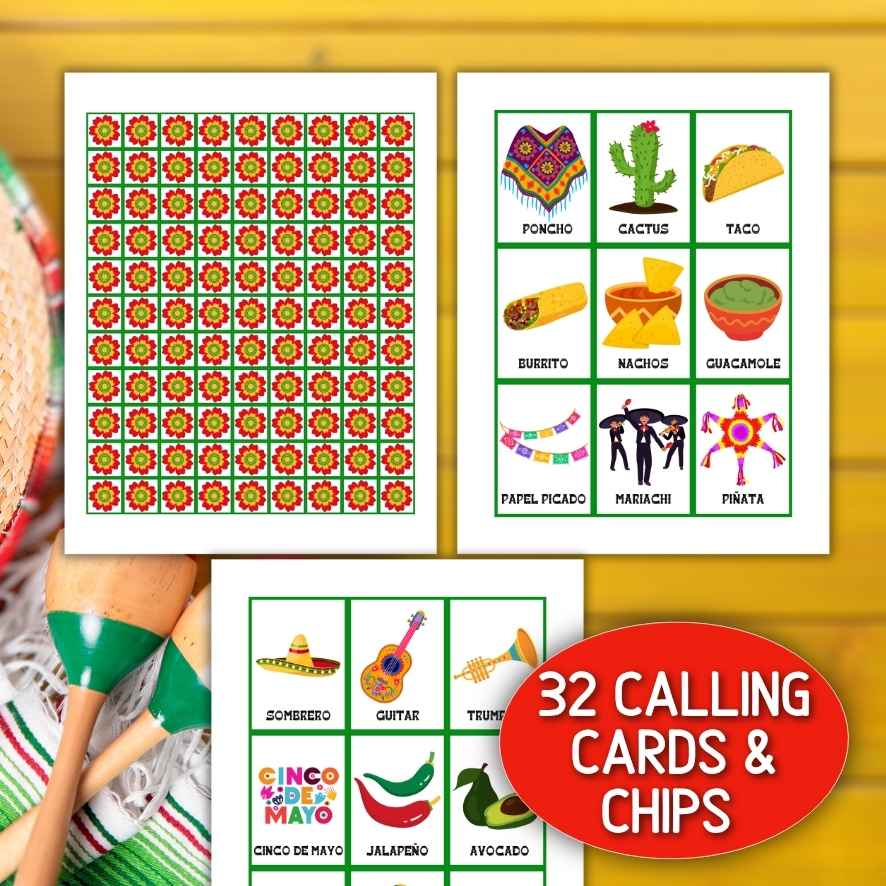 mexican bingo 100 cards fiesta