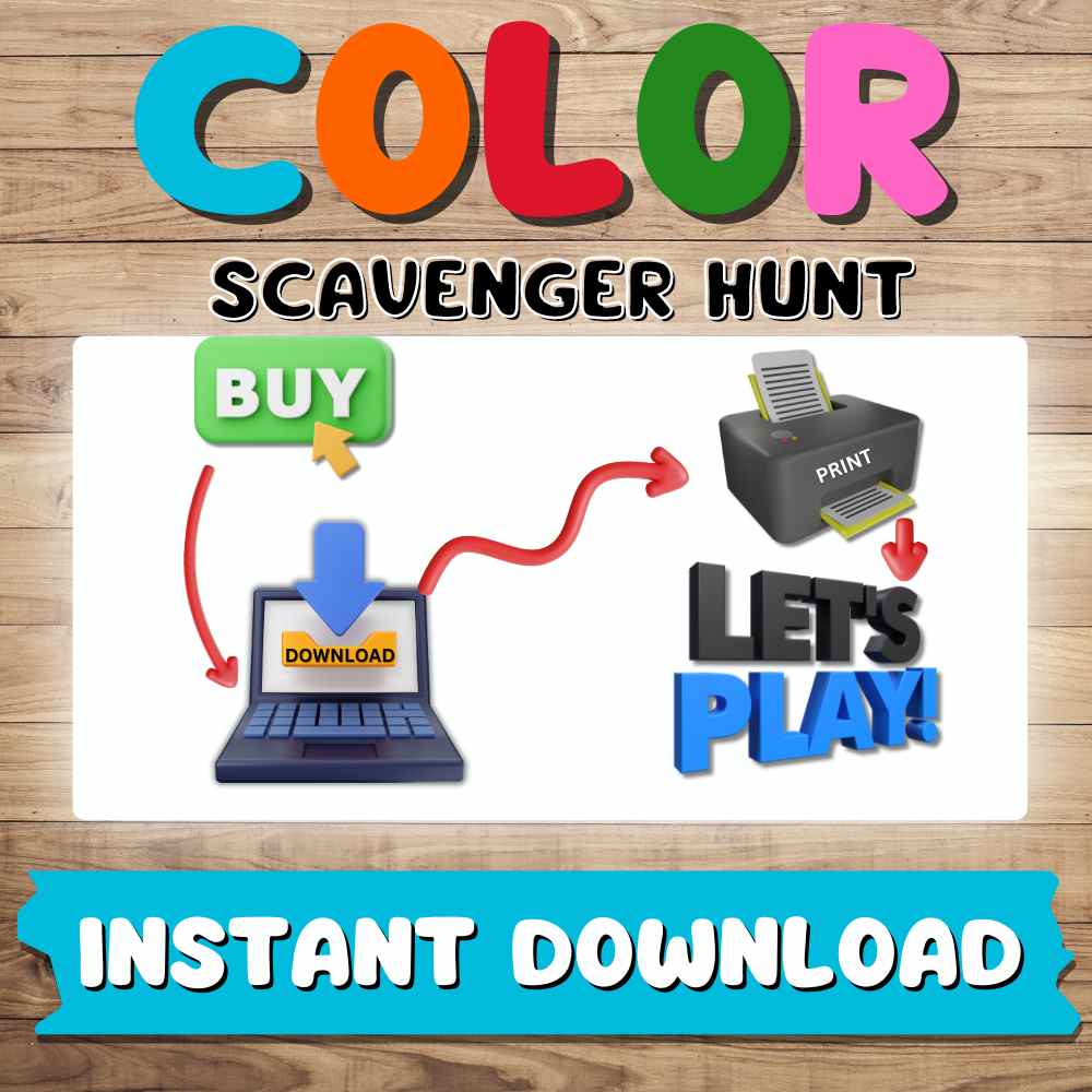 Color Scavenger Hunt Printable The Game Room