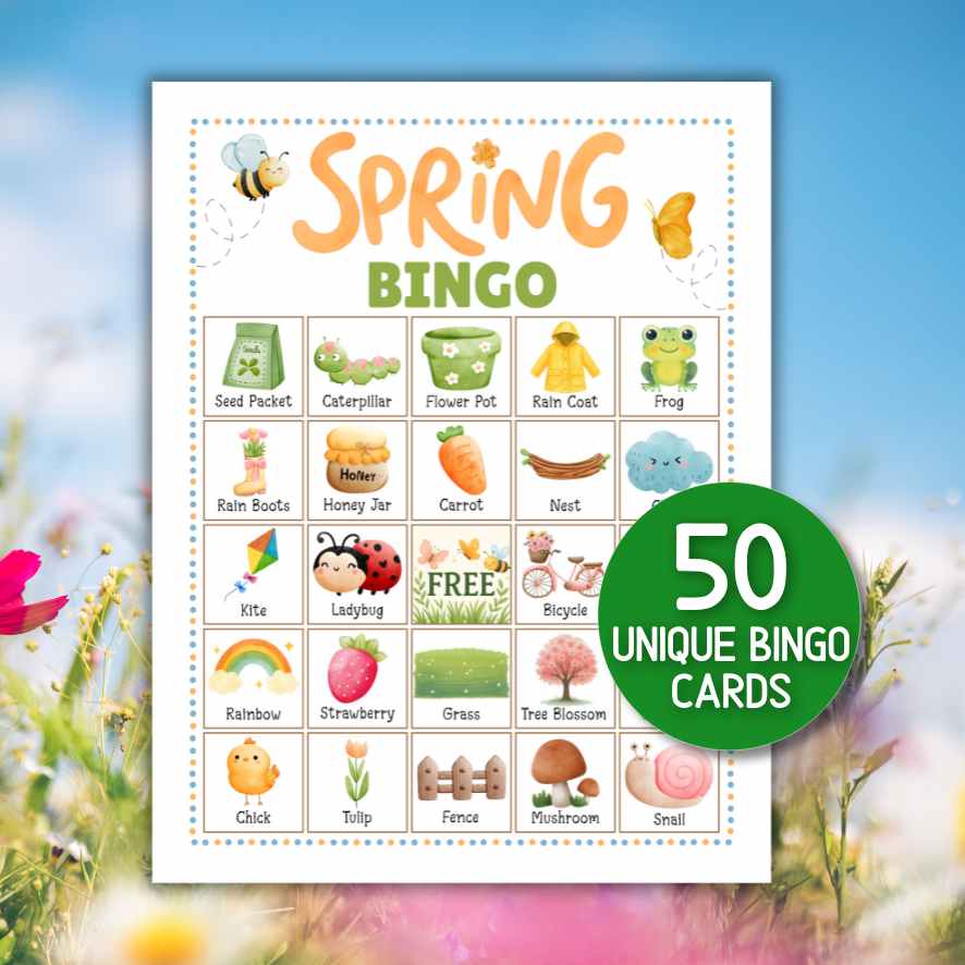 50 spring bingo cards