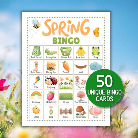 50 spring bingo cards