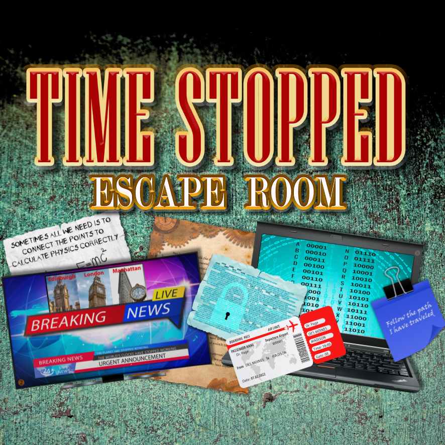 TIME STOPPED ESCAPE ROOM-PRINT AND PLAY – The Game Room