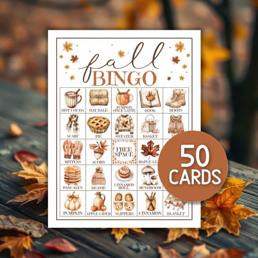 fall bingo cards printable