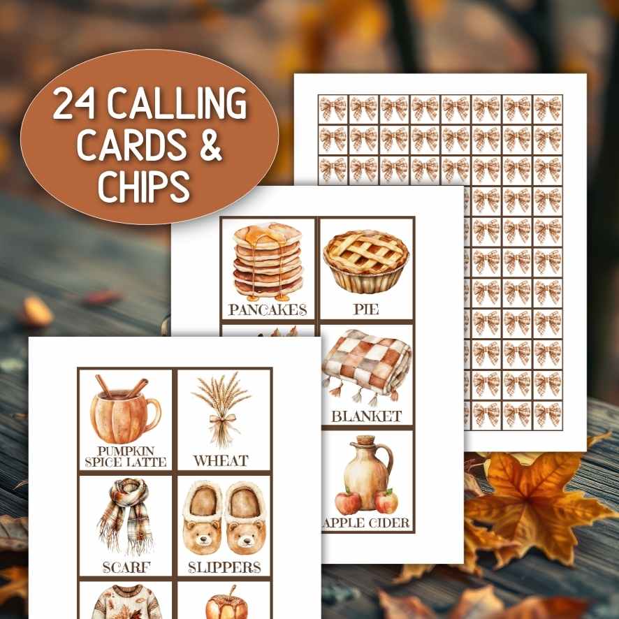 autumn family bingo cards
