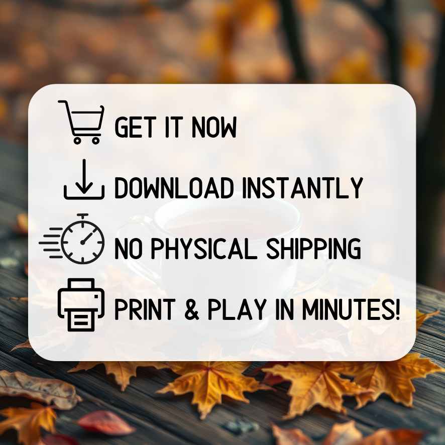 autumn bingo cards