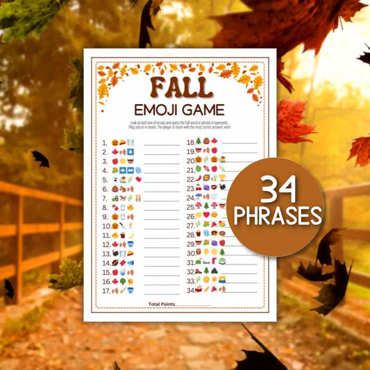 fall emoji pictionary game